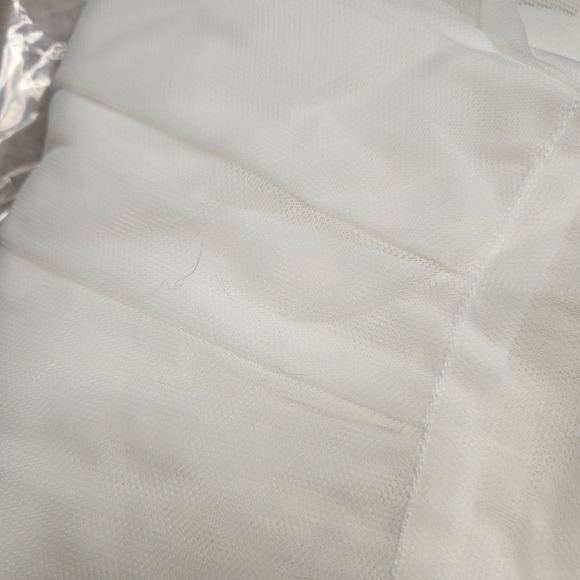 Lilith White Tulle Skirt L Midi Tie Zip Waist A Line Layered Party Wedding Guest - Picture 6 of 16